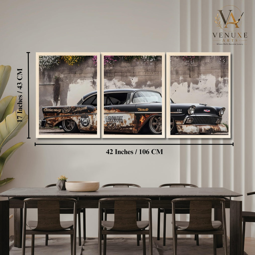 VENUXE ARTS Set Of 3 Big Sports Cars Framed Posters Gift Items for Boys Room Wall Decoration Bedroom Living Room Office Studio Décor | Car Poster Frame for Wall Décor