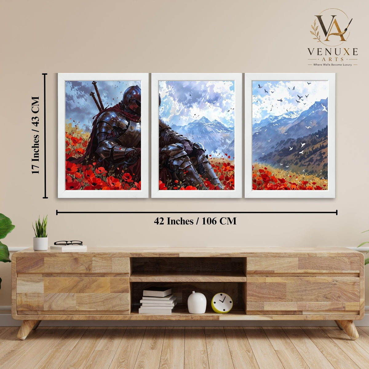 VENUXE ARTS Set Of 3 Anime Characters Wall Framed |Anime Characters Framed Poster for Living Room Bedroom Gaming Room Studio Wall Decor