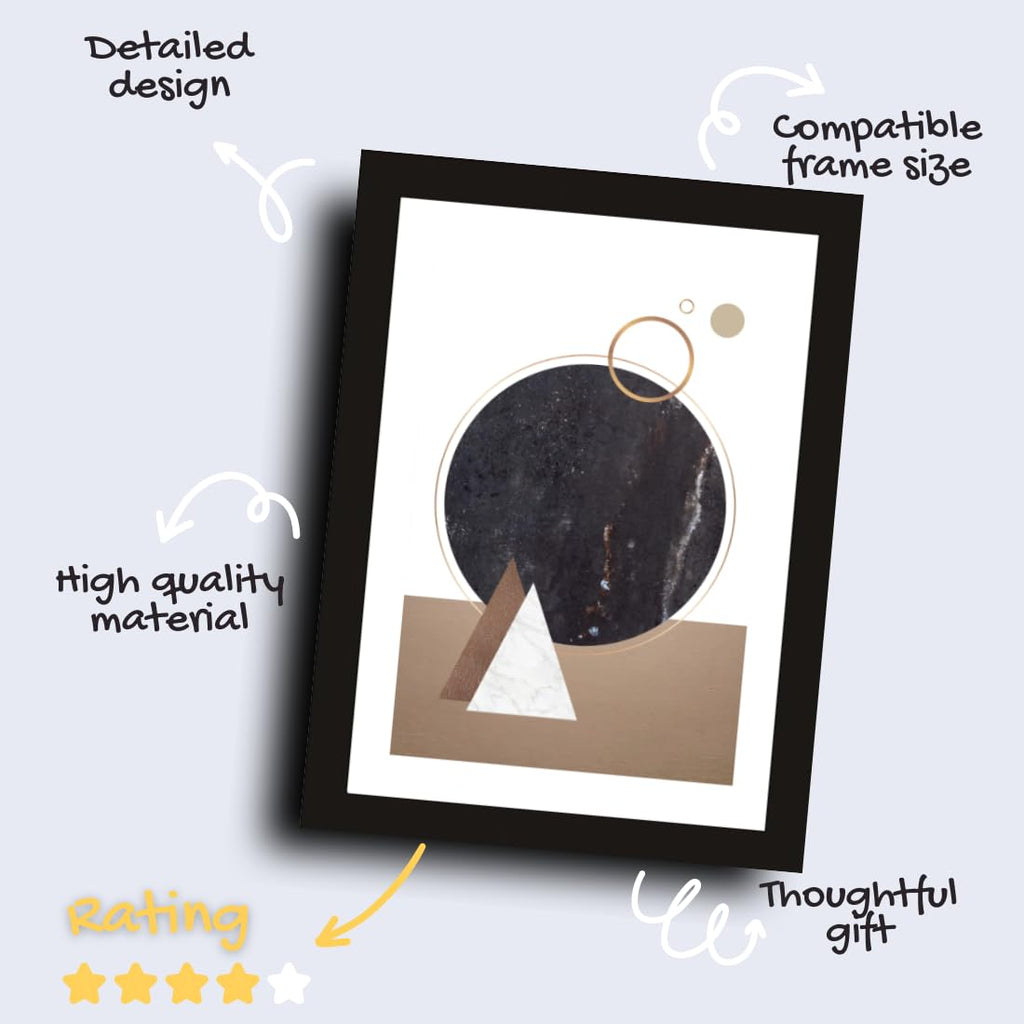 CRAFT QUEST Abstract Modern Techno Harmony Art Poster Frame for Home & Office Wall Decoration - Portrait, Wall Display (Black, 14x10 Inch Frame with Art Print) (Tropical Reverie)