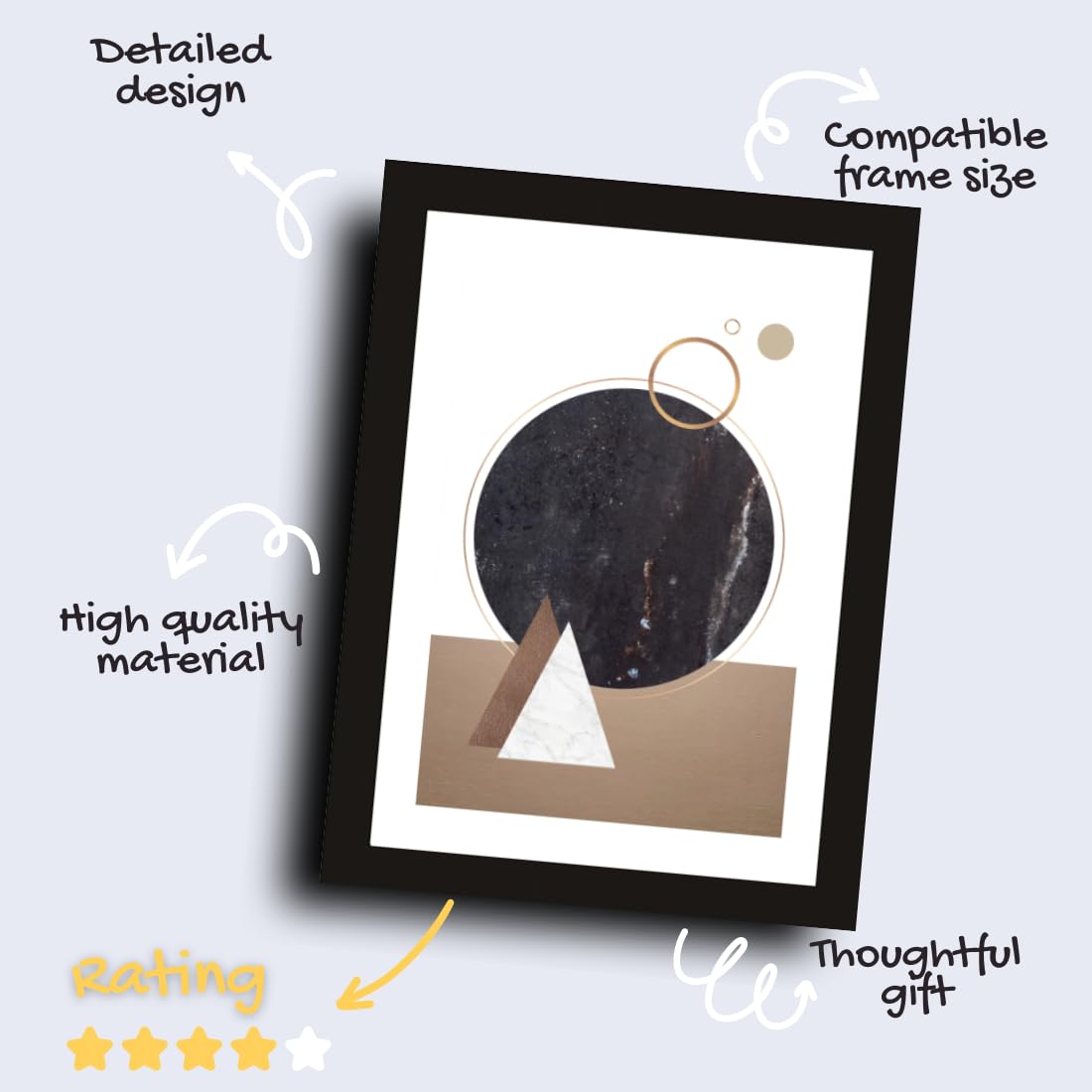 CRAFT QUEST Abstract Modern Techno Harmony Art Poster Frame for Home & Office Wall Decoration - Portrait, Wall Display (Black, 14x10 Inch Frame with Art Print) (Tropical Reverie)