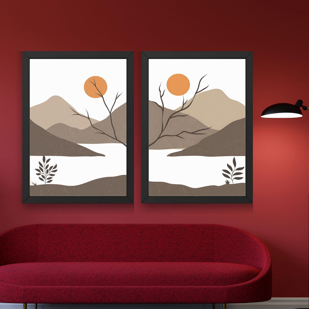 CRAFT QUEST Set of 2 piece Wall Art poster Frame Painting for Wall Decoration With Acrylic Glass, living room, Home, Office