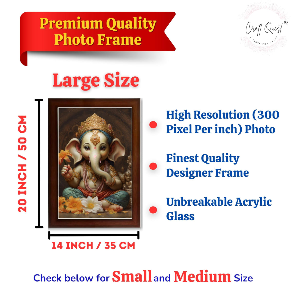 CRAFT QUEST Lord Ganesha Ganpati ji Abstract Modern Wall Painting With Frame For Home and Office Décor
