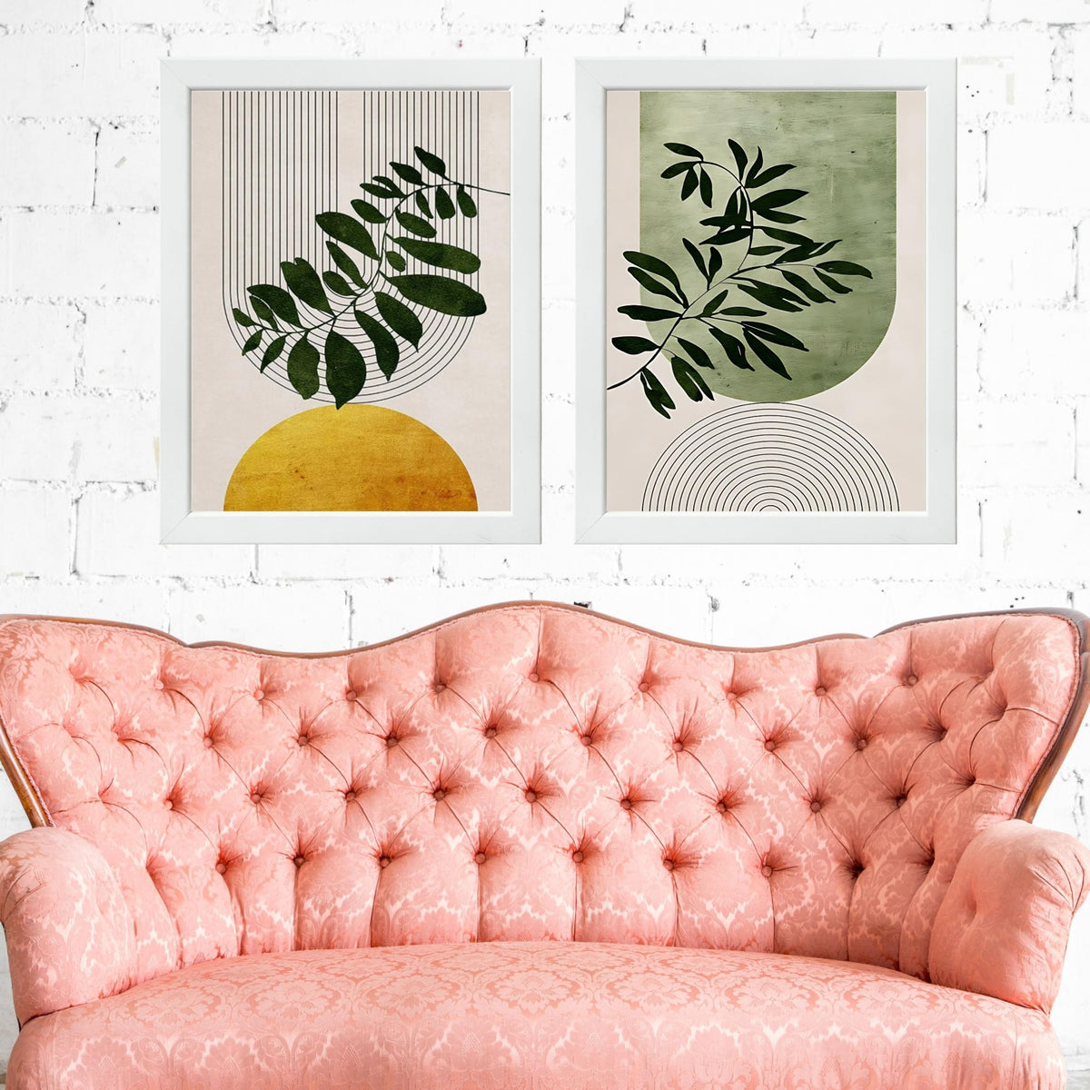 CRAFT QUEST Set of 2 piece Wall Art poster Frame Painting for Wall Decoration With Acrylic Glass, living room, Home, Office, Restraunt