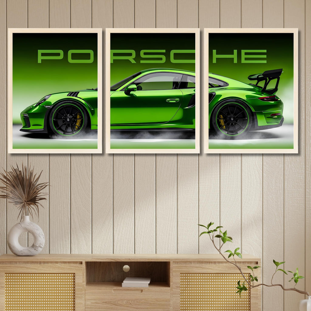 VENUXE ARTS Set Of 3 Big Sports Cars Framed Posters Gift Items for Boys Room Wall Decoration Bedroom, Living Room, Office, Studio Décor | Car Poster Frame for Wall Décor
