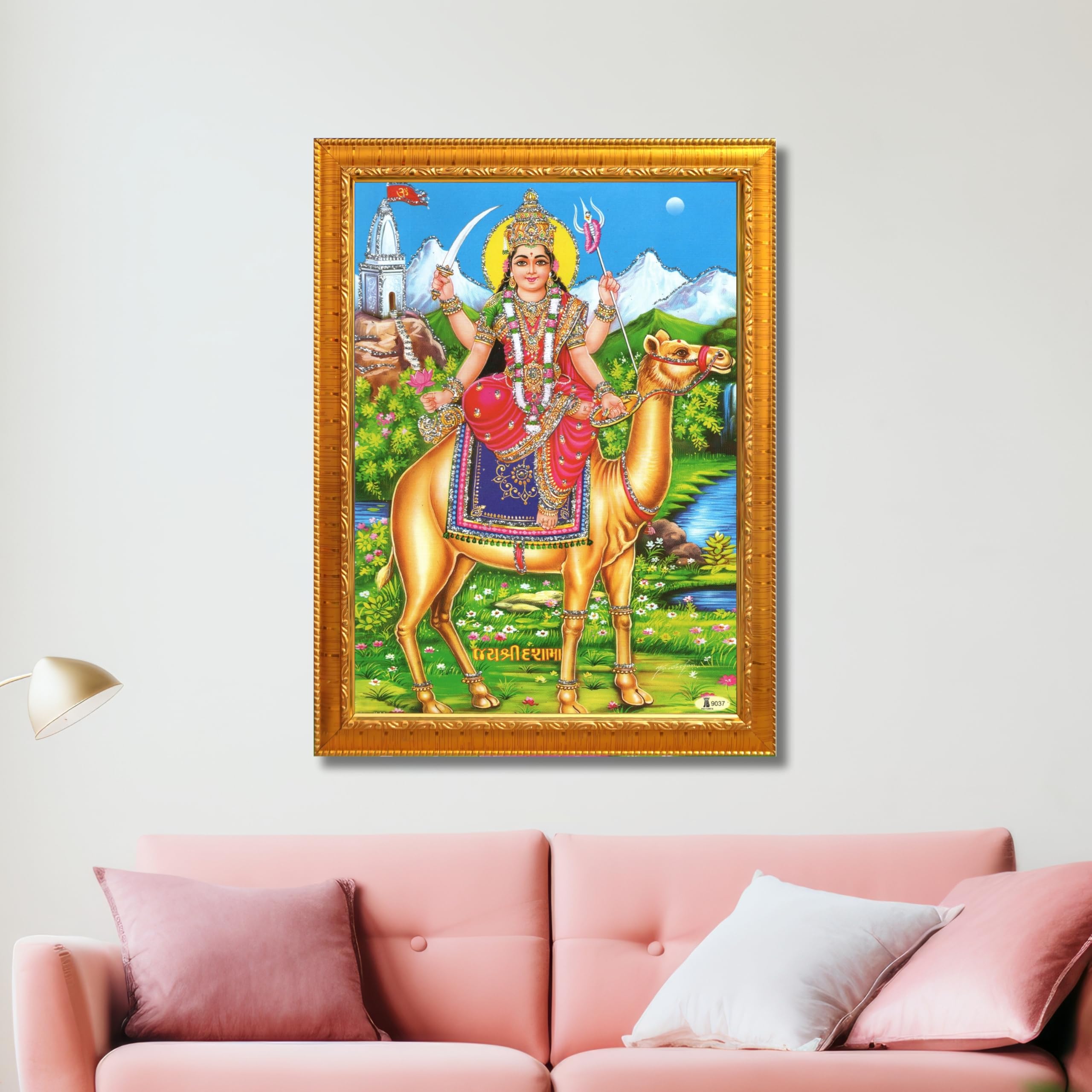 CRAFT QUEST Dasha Devi Mata Maa Shri Momai Dashamaa Wall Painting For Home Decor wooden framed