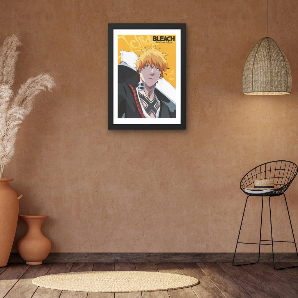 CRAFT QUEST Bleach thousand year blood war manga Poster Anime Laminated Posters Framed Painting with Matte Black Frame (14 Inches x 10 Inches)