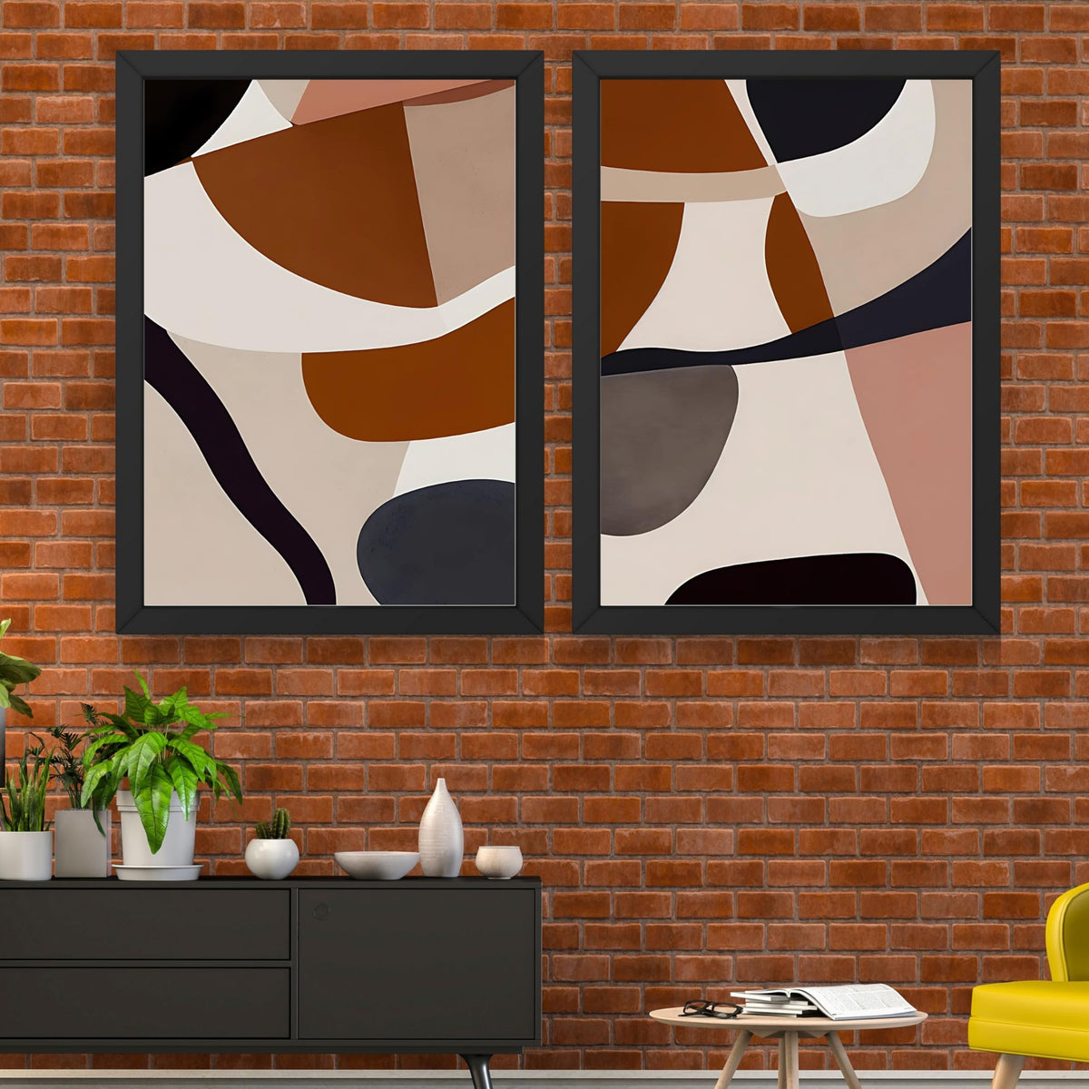 CRAFT QUEST Set of 2 piece Wall Art poster Frame Painting for Wall Decor With Acrylic Glass, living room, Home Office, Restraunt