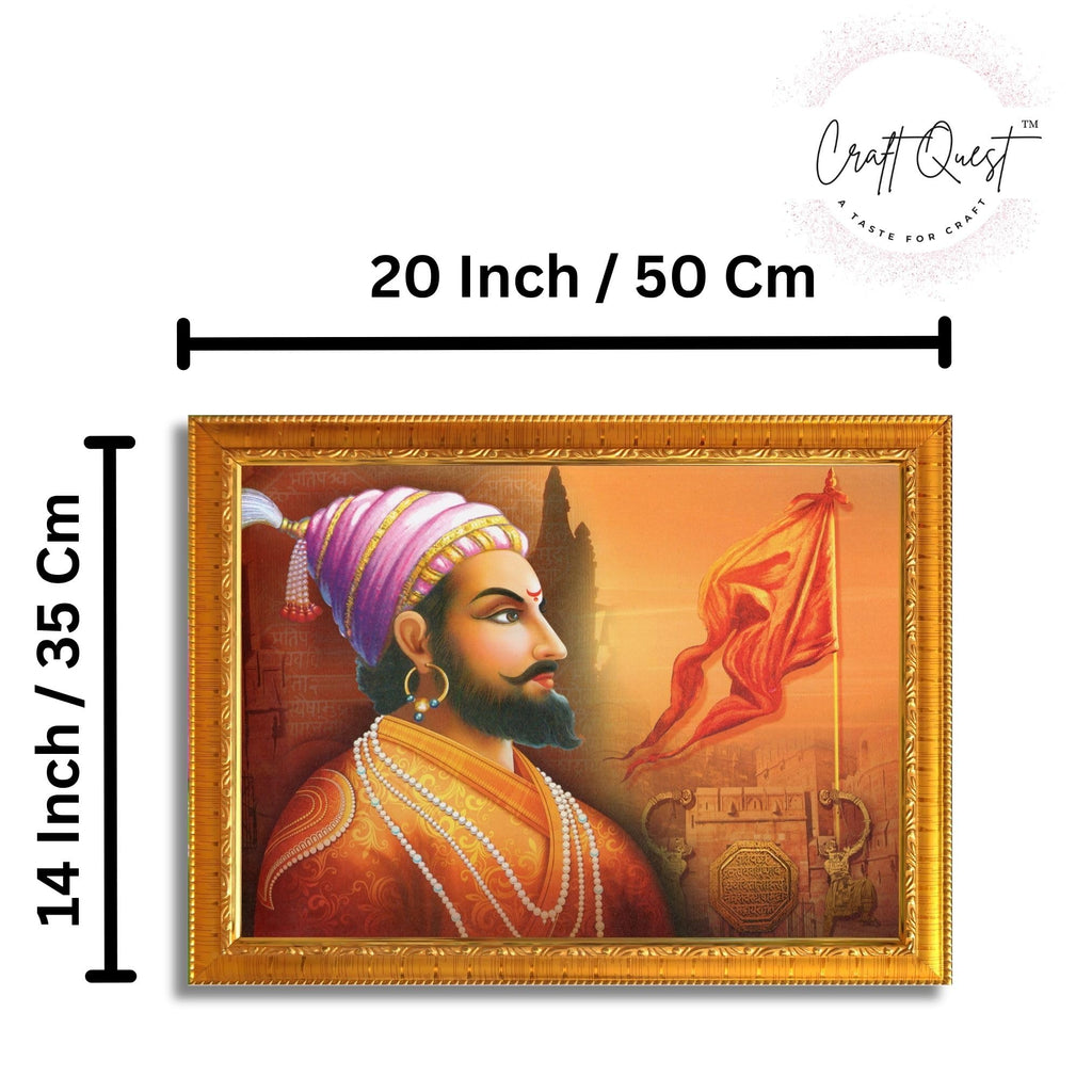 CRAFT QUEST Chhatrapati Shivaji Maharaj photo frame Home Decorative items with synthetic frame