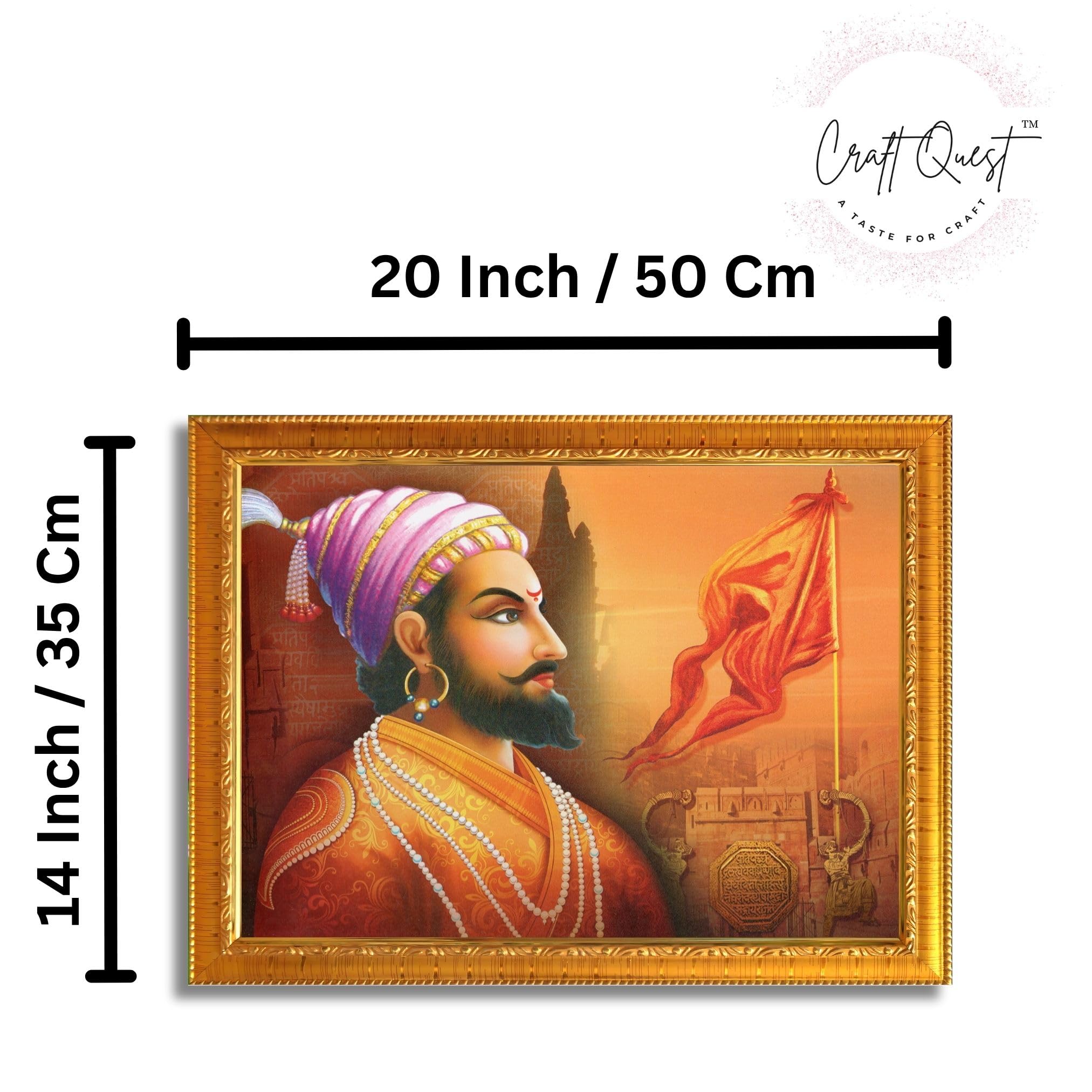 CRAFT QUEST Chhatrapati Shivaji Maharaj photo frame Home Decorative items with synthetic frame