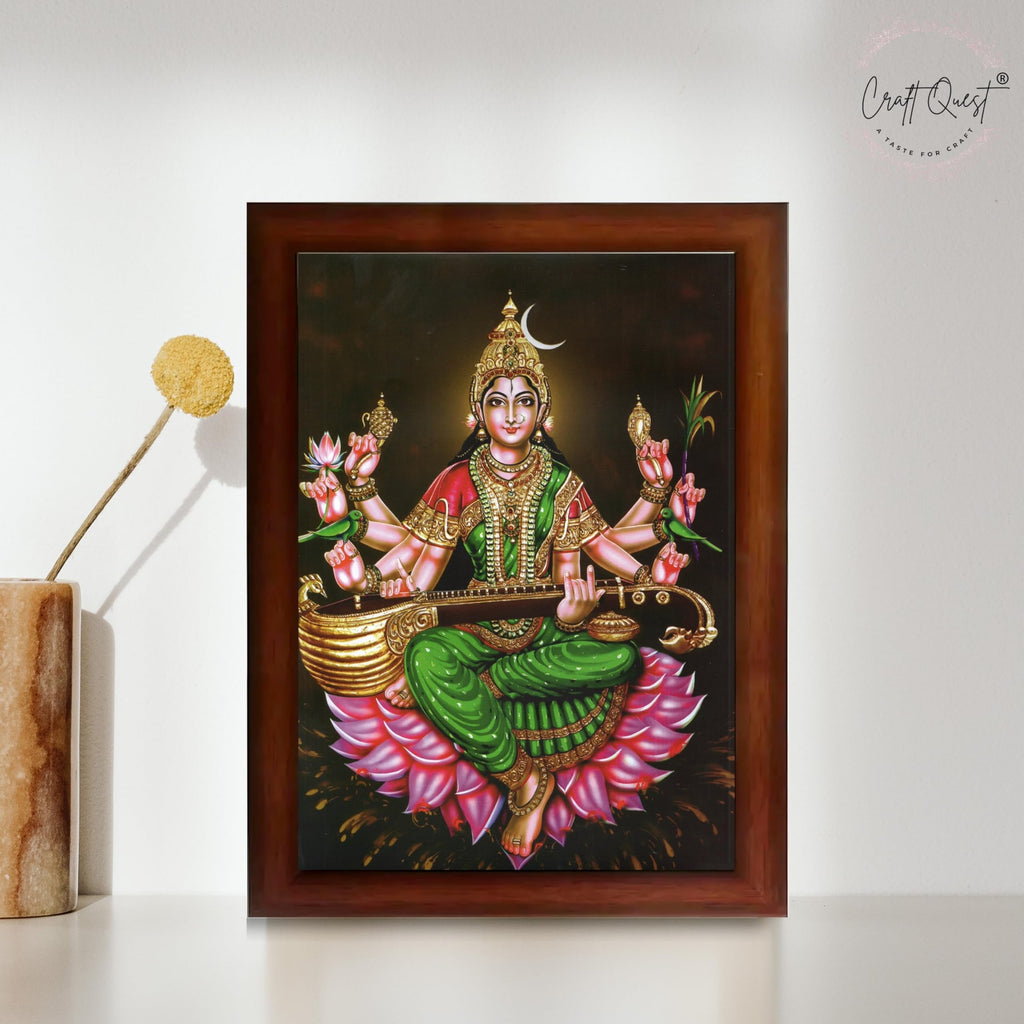 CRAFT QUEST Raja Syamala Devi Shyamala Matangi Wall Photo Frame | South God Picture Frame for Home, Office, Temple & Gifting, Decor