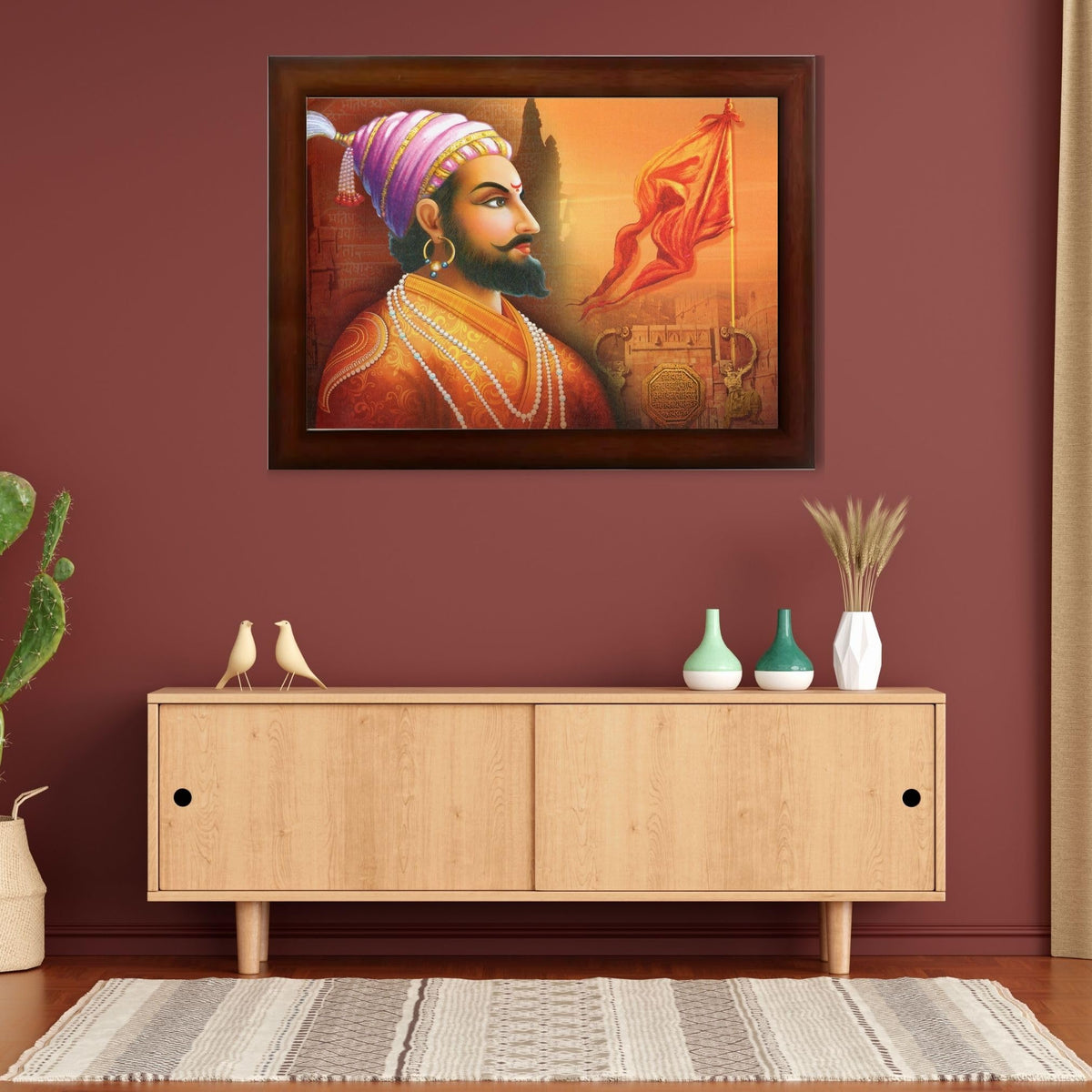 CRAFT QUEST Chhatrapati Shivaji Maharaj photo frame Home Decorative items with synthetic frame