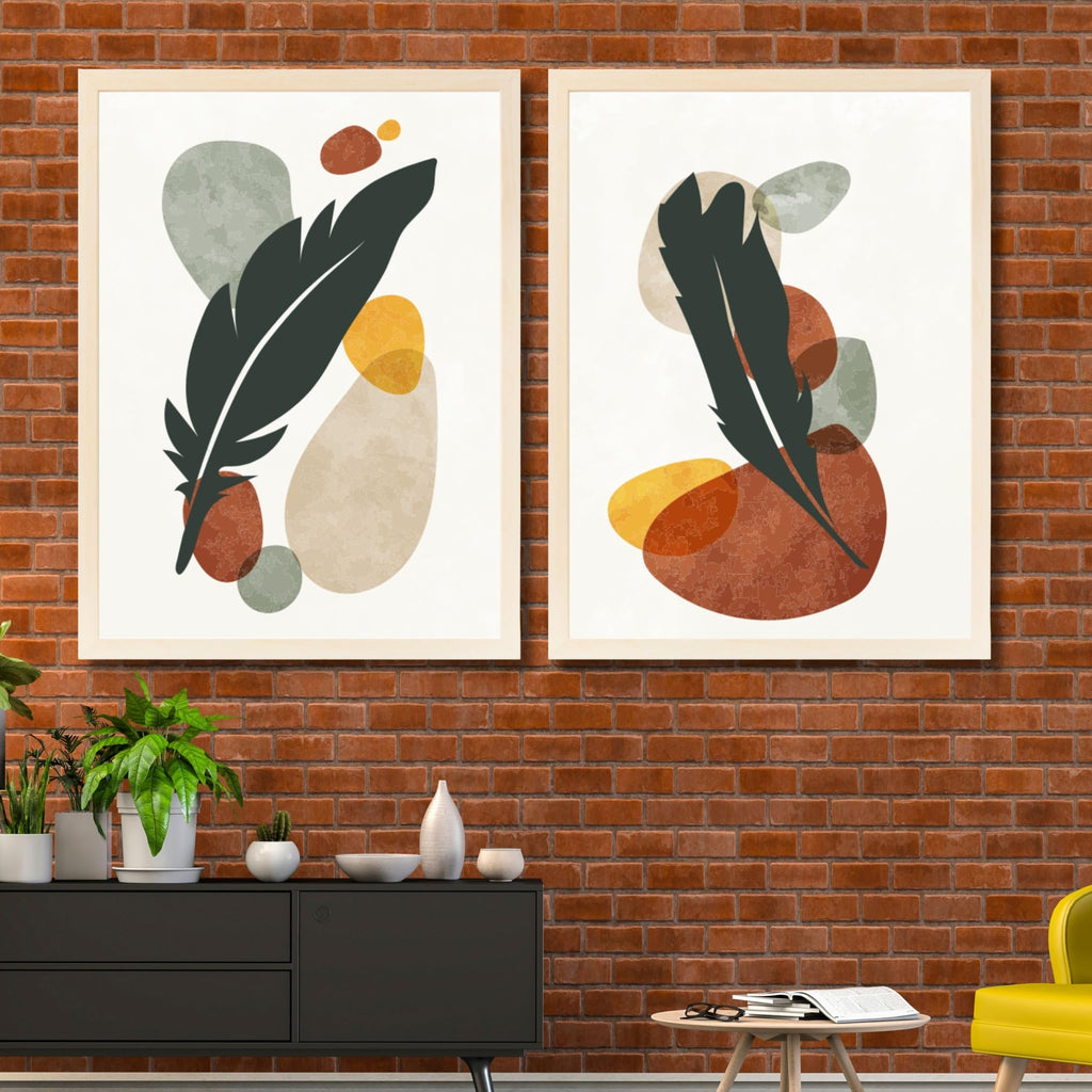 CRAFT QUEST Wall Art Decor Paintings | Set of 2 BOTONICAL Wall Art Frames for Home Decoration | Ideal for Living Room, Bedroom & Office