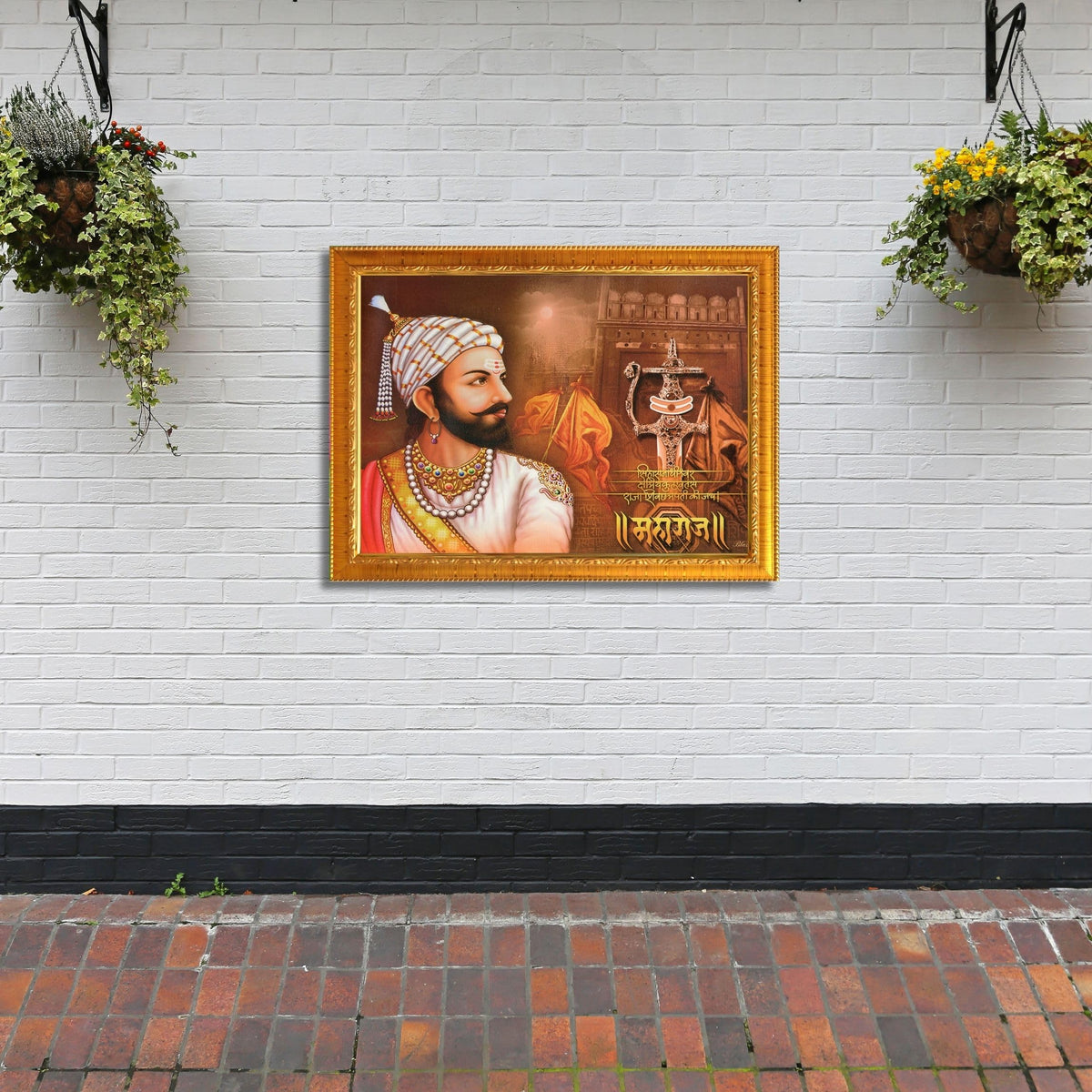 CRAFT QUEST Chhatrapati Shivaji Maharaj photo frame Home Decorative items with synthetic frame