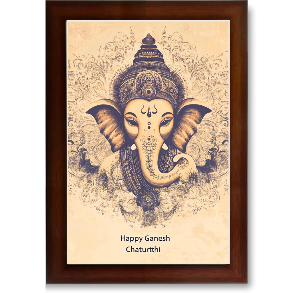 CRAFT QUEST Lord Ganpati Ganesh God Frame for Pooja Room & Wall Decor GA-253