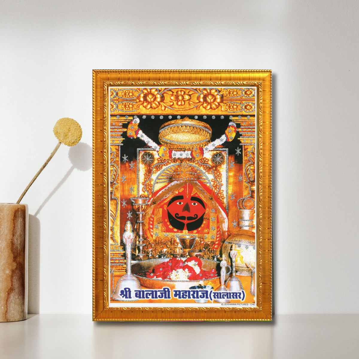 CRAFT QUEST Salasar balaji Hanuman | Bajrangbali Religious Photo with frame for Home Decorative Item Synthetic Wood