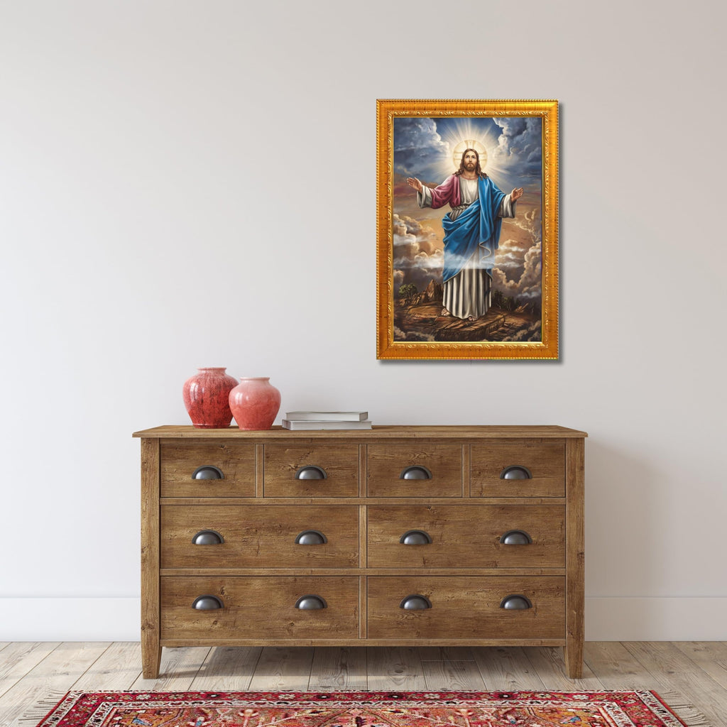CRAFT QUEST Jesus Christ Photo with Frame, Jesus Painting, Christian Wall Frames Home and Décor