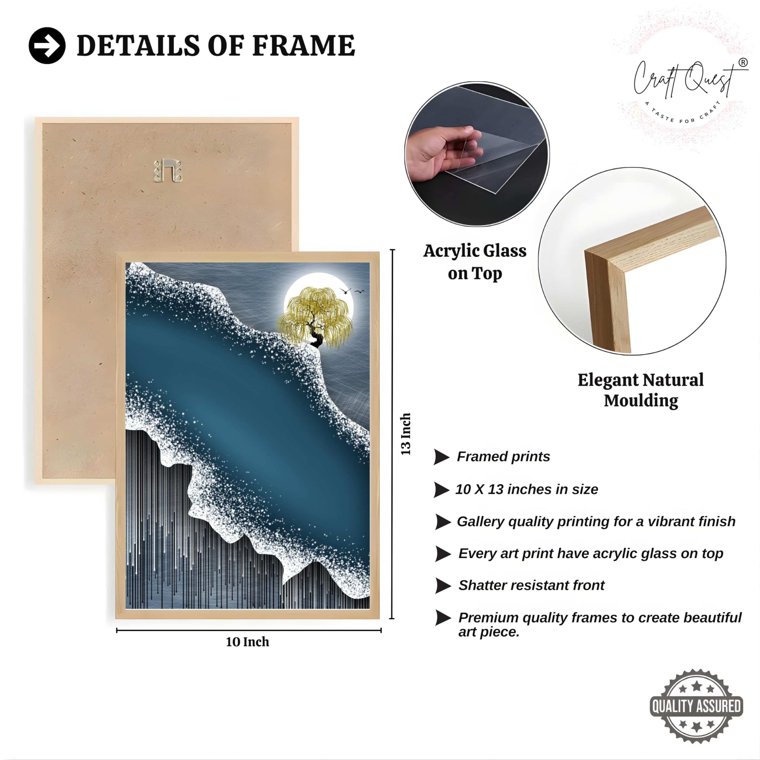 CRAFT QUEST Modern Art Abstract Fashionable Artwork Wall Art | Set of 3 Frames for Home Decoration | Ideal for Living Room, Bedroom & Offices