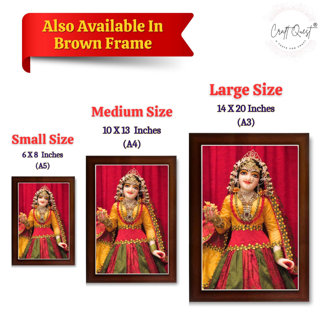 CRAFT QUEST Shri Radha Rani Shringaar Darshan in Vrindavan Photo Frame wooden framed