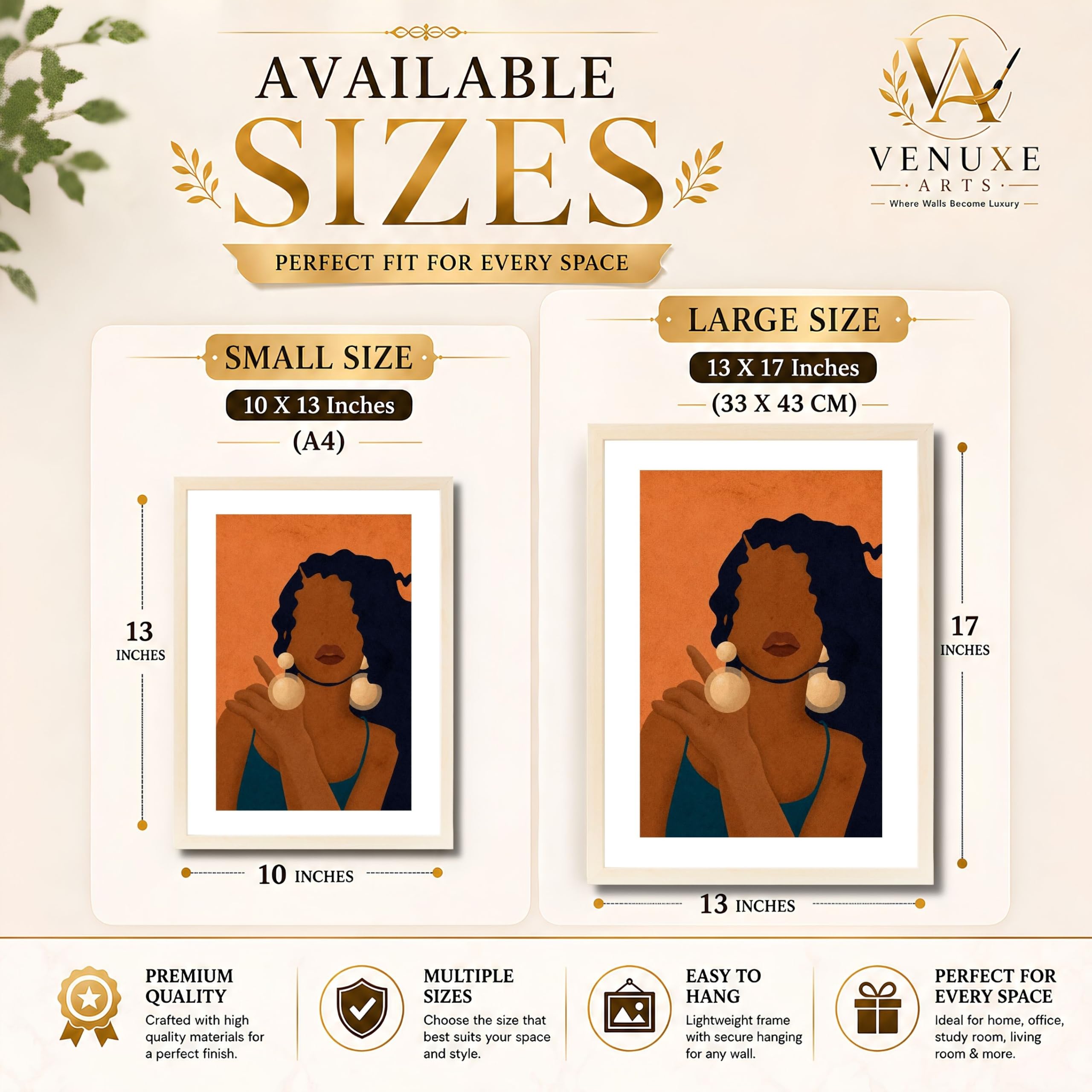 VENUXE ARTS Womens Contemporary Wall Art Posters for Home, Office, Study & Bedroom | Ready to Hang Framed Wall Decor | Positive Quote Prints | Gift for Friends & Family