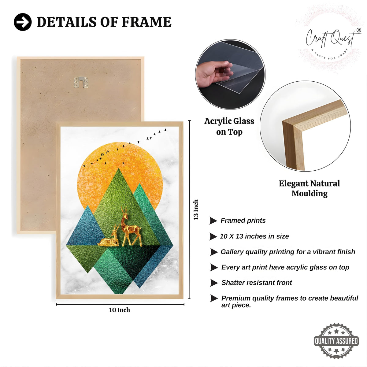 CRAFT QUEST Modern Art Abstract Wall Art | Set of 3 Frames for Home Decoration | Ideal for Living Room, Bedroom & Offices