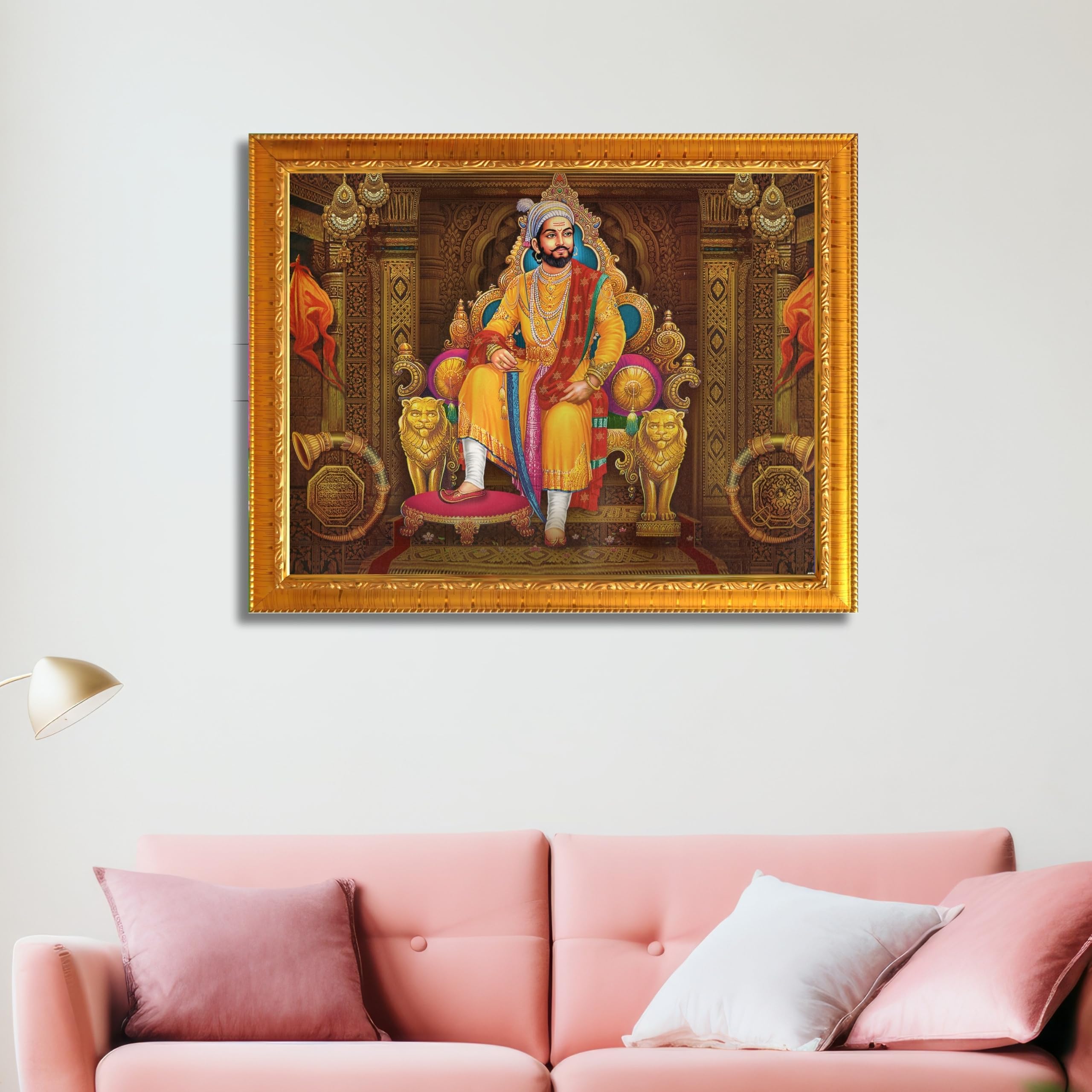 CRAFT QUEST Chhatrapati Shivaji Maharaj Wall Photo Frame | Lightweight | Home Decoration Item | Indian Historic Classic Painting Wall Art Best Gifting Option