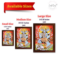 CRAFT QUEST Kali Mata Mahakali Shiv Shiva Wall Painting Framed Home Decor