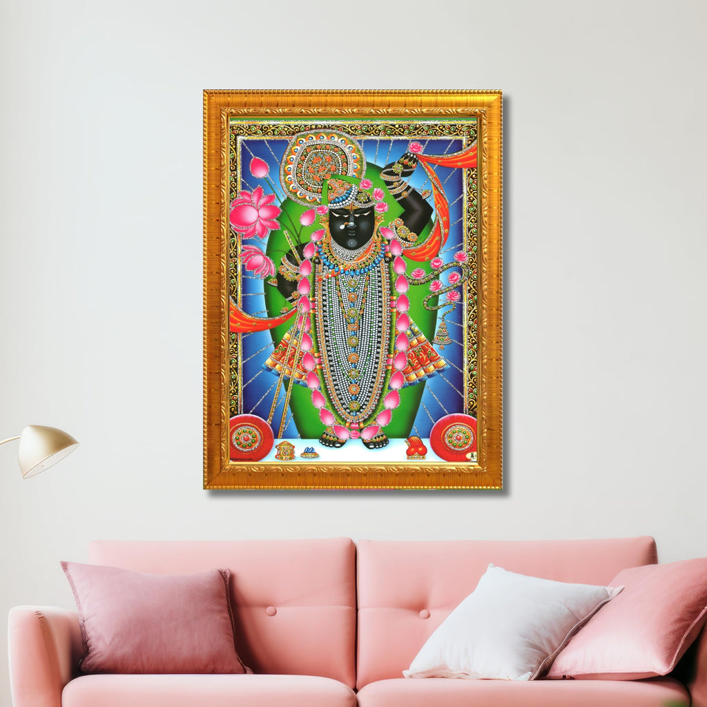 CRAFT QUEST Shrinathji Photo with Frame | Shreenathji Photo with Frame Religious Framed Painting