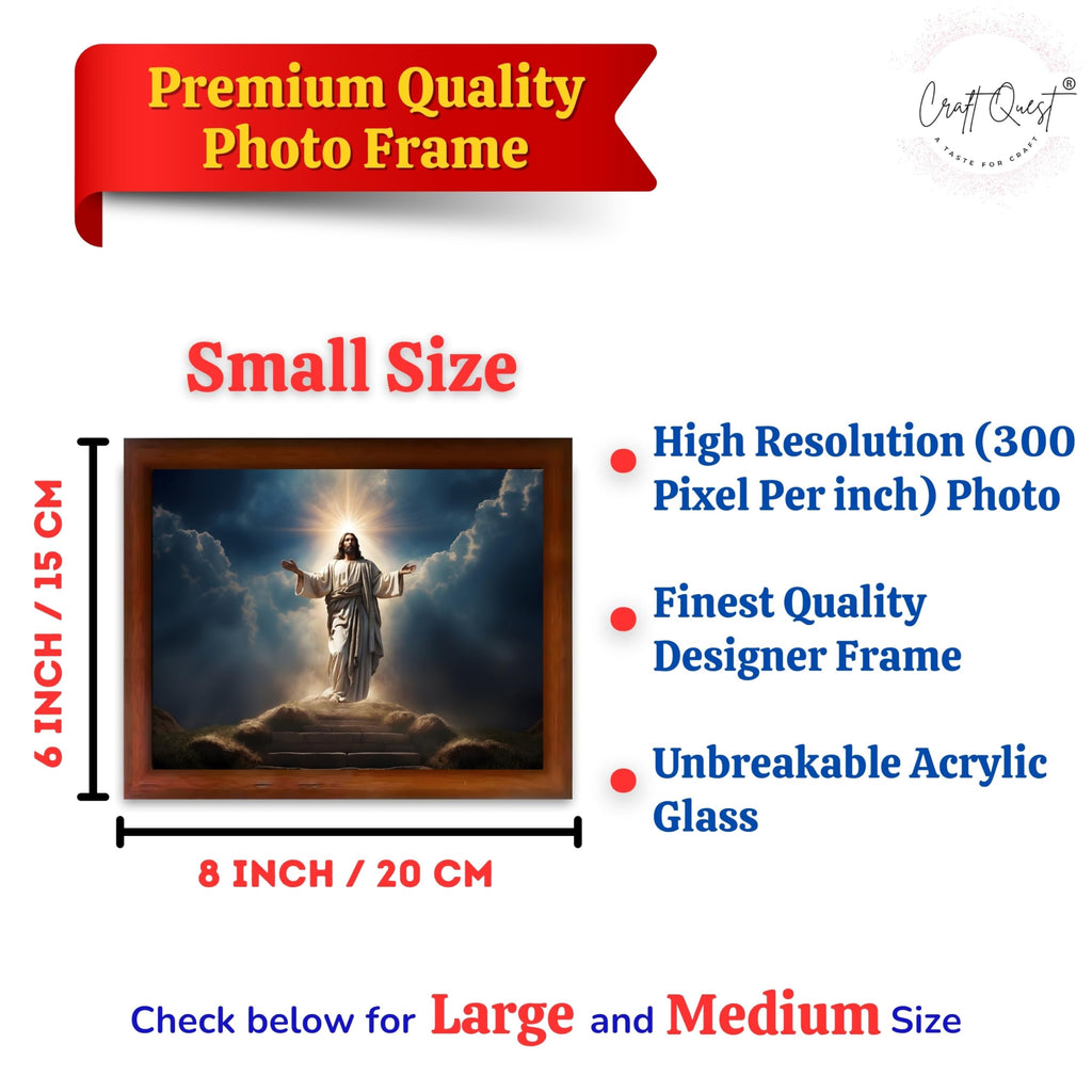 CRAFT QUEST Jesus Christ Photo Frame | Decorative Picture for Gifts, Home Decor | Jesus Painting, Religious Photo Frame