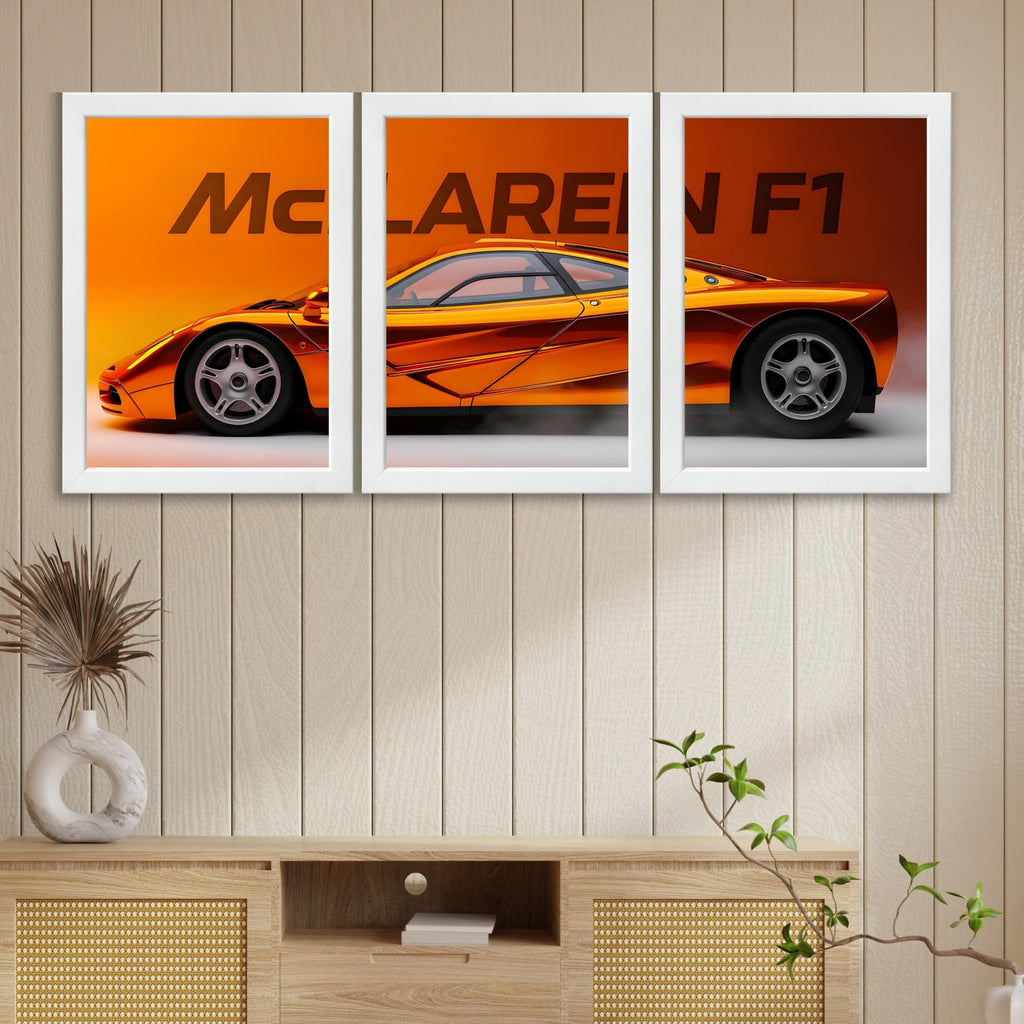 VENUXE ARTS Set Of 3 Big Sports Cars Framed Posters Gift Items for Boys Room Wall Decoration Bedroom, Living Room, Office, Studio Décor | Car Poster Frame for Wall Décor