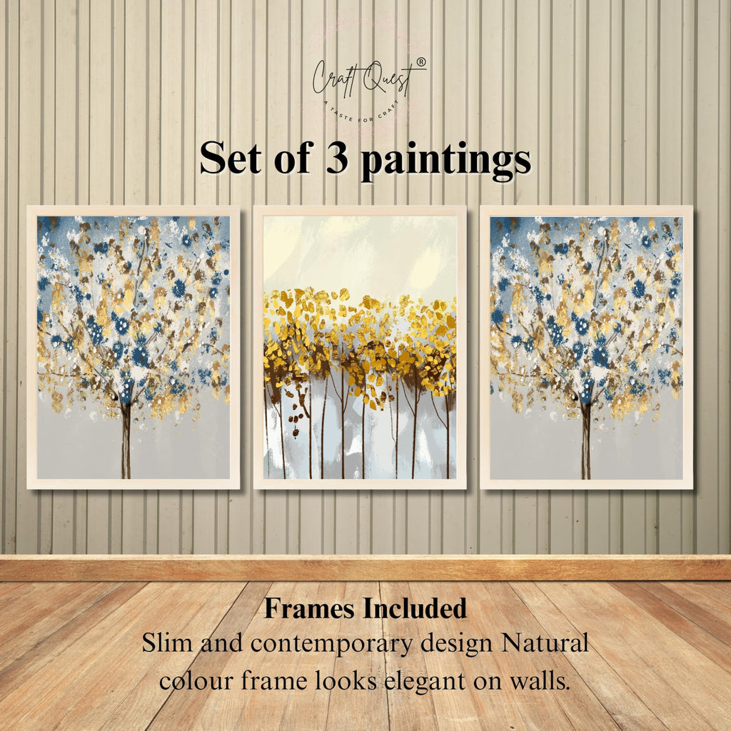 CRAFT QUEST Modern Art 3 SET Paintings Wall Art | Set of 3 Frames for Home Decoration | Ideal for Living Room, Bedroom & Offices