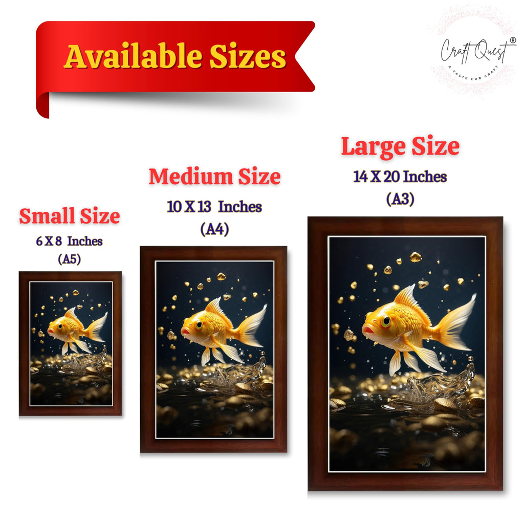 CRAFT QUEST Vastu Fishes Painting With Floating Photo Frame Home Office Wall Decor | Paintings for Home Decoration, Living room, Bedroom and Office Décor
