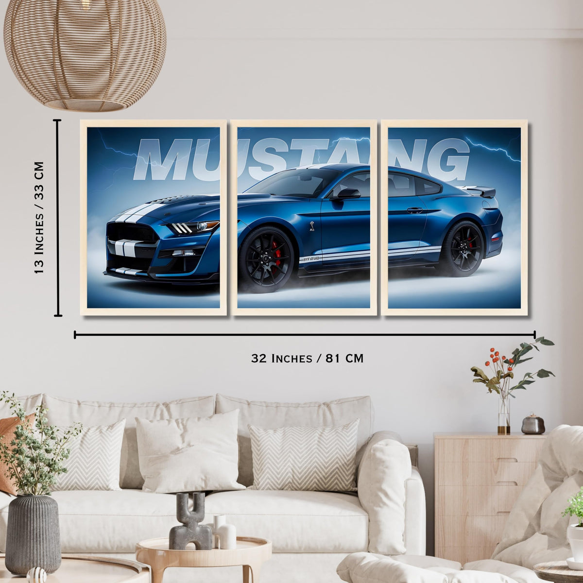 VENUXE ARTS Set Of 3 Big Sports Cars Framed Posters Gift Items for Boys Room Wall Decoration Bedroom, Living Room, Office, Studio Décor | Car Poster Frame for Wall Décor