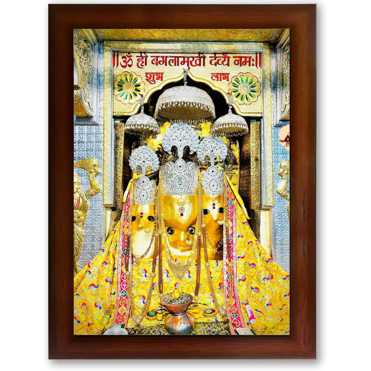 CRAFT QUEST Baglamuklhi maa/mata wodden Religious Photo Frame for Home, Office
