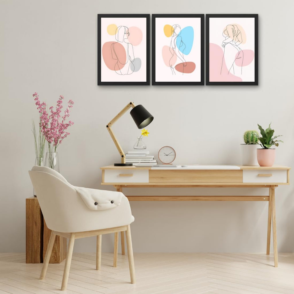 CRAFT QUEST Set of 3 Sexy Art Prints | EROTIC Wall Art & Pop Art Wall Decor & Painting, Wall Decor & Poster | Makeup Room Decor Framed (10 X 14 Inches)