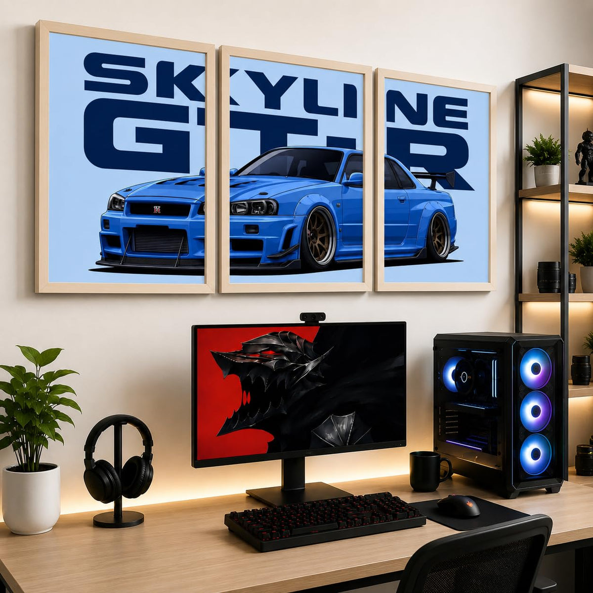 VENUXE ARTS Set Of 3 Big Sports Cars Framed Posters Gift Items for Boys Room Wall Decoration Bedroom Living Room Office Studio Décor | Car Poster Frame for Wall Décor