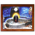 CRAFT QUEST Mahakal Jyotirling Photo With Frame Shiv Ujjain Mahakaleshwar Bholenath Photo Frame, Religious Photo Frame