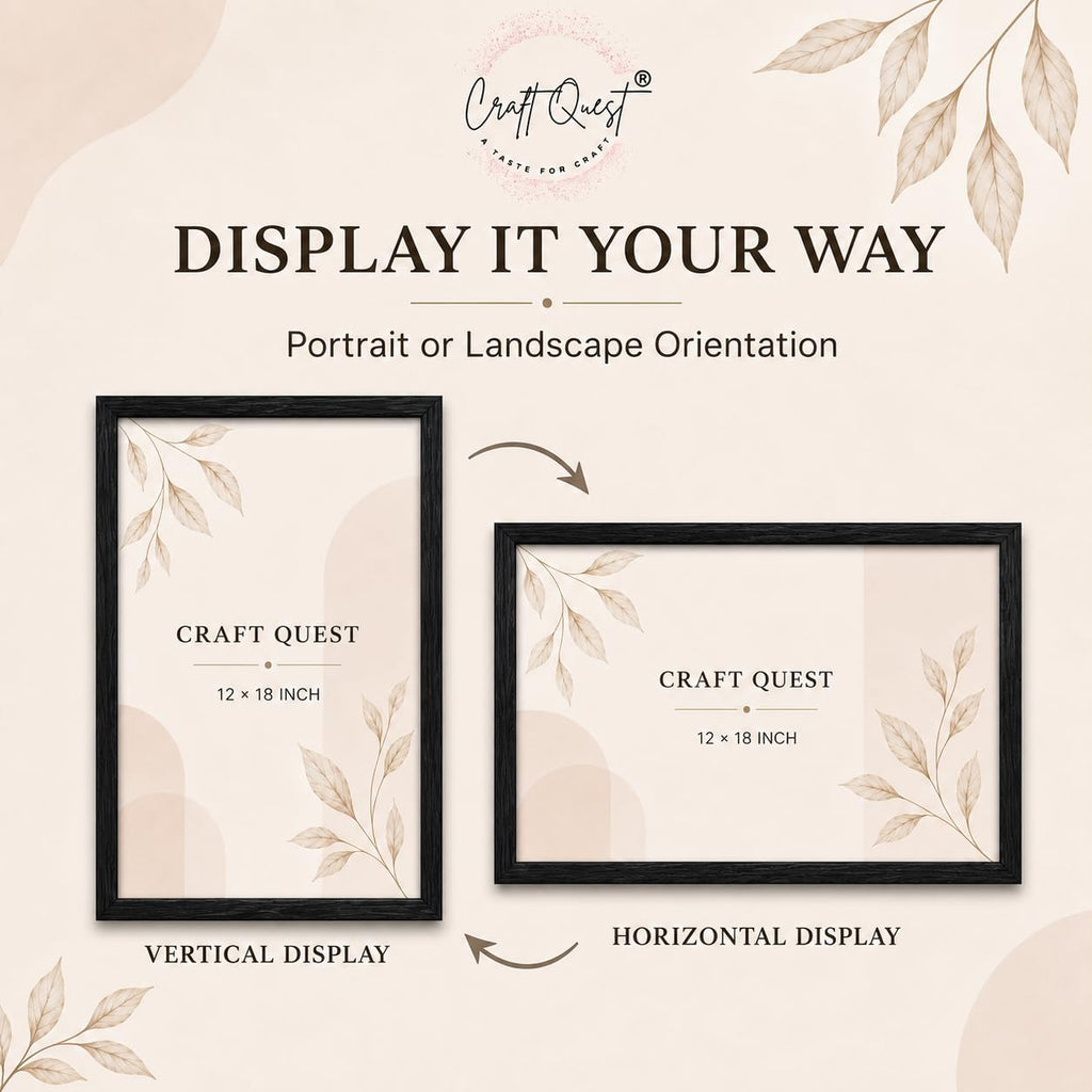 CRAFT QUEST 4X6 Inch Size synthetic Wall Mount Photo frames Single For Home Decoration, Living Room, Office Decoration (Natural, Set of 1)