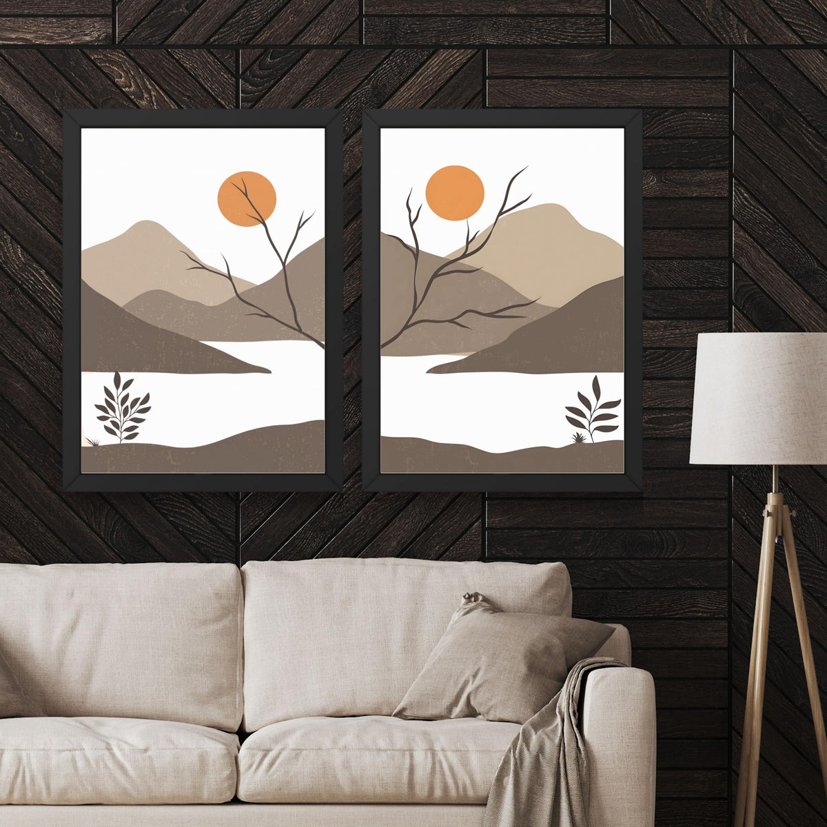 CRAFT QUEST Set of 2 piece Wall Art poster Frame Painting for Wall Decoration With Acrylic Glass, living room, Home, Office