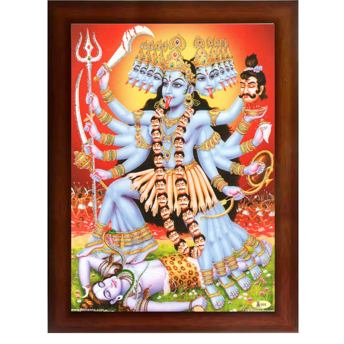 CRAFT QUEST Kali Mata Mahakali Shiv Shiva Wall Painting Framed Home Decor
