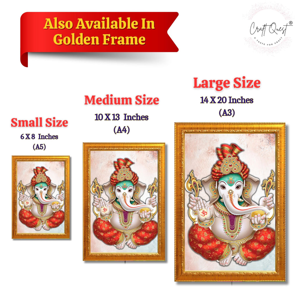 CRAFT QUEST Lord Ganesh ji Wall Hanging Frame for Living Room, Pooja Room Décor Items GA-217