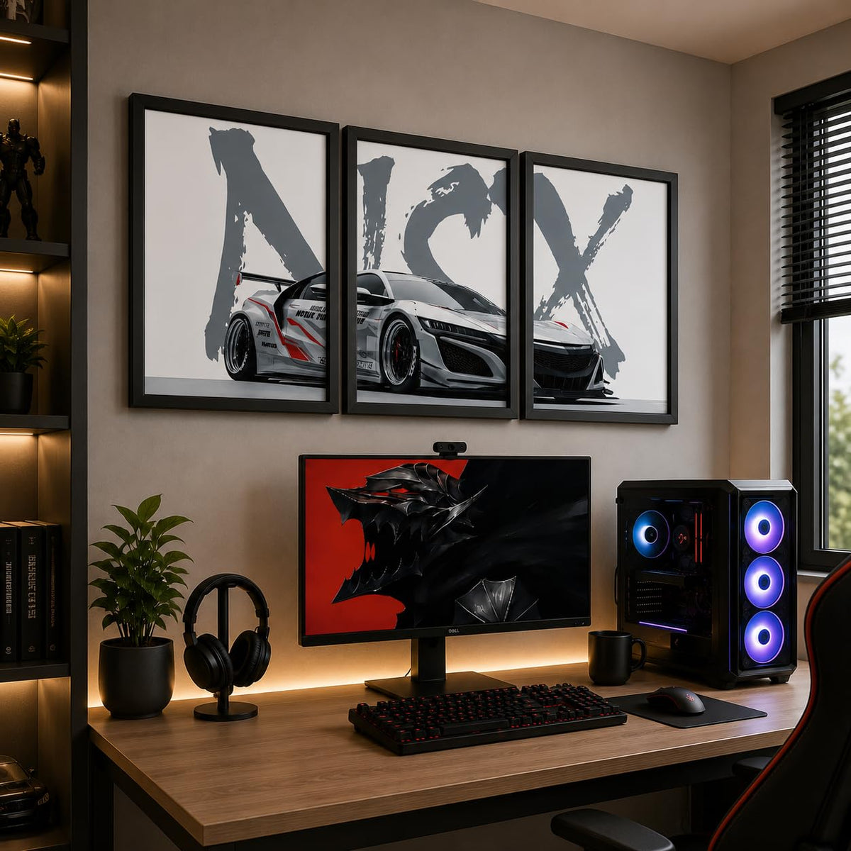 VENUXE ARTS Set Of 3 Big Sports Cars Framed Posters Gift Items for Boys Room Wall Decoration Bedroom Living Room Office Studio Décor | Car Poster Frame for Wall Décor