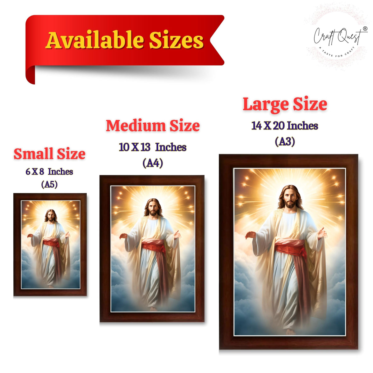 CRAFT QUEST Lord Jesus Christ Blessing Wall Artwork Wood Photo Frame Wall Hanging Gift Item