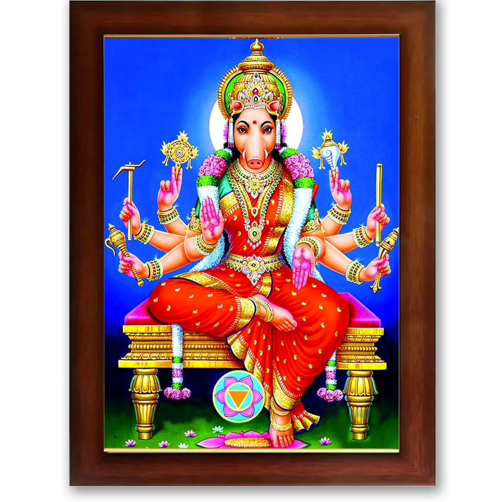 CRAFT QUEST Varahi Amman Devi Religious Photo Frame With Acrylic Glass, Religious Framed Painting