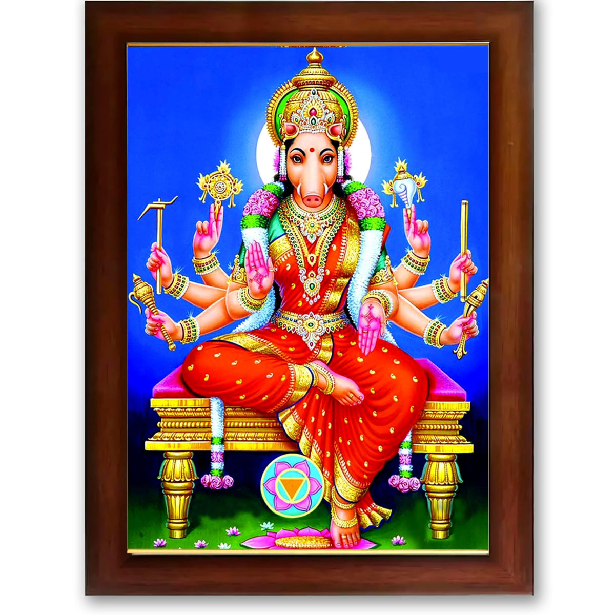 CRAFT QUEST Varahi Amman Devi Religious Photo Frame With Acrylic Glass, Religious Framed Painting