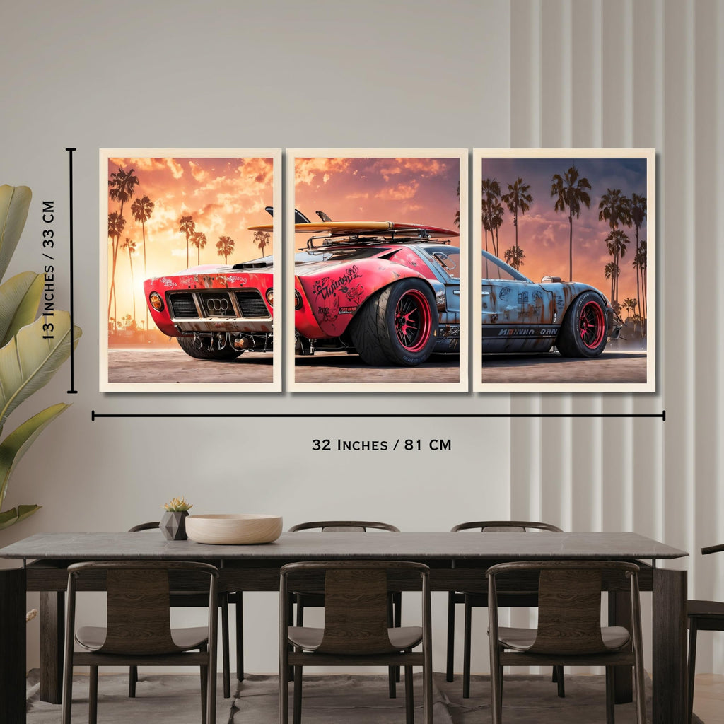 VENUXE ARTS Set Of 3 Big Sports Cars Framed Posters Gift Items for Boys Room Wall Decoration Bedroom Living Room Office Studio Décor | Car Poster Frame for Wall Décor