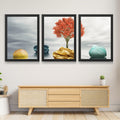 CRAFT QUEST Abstract Three Figure Modern Art | Set of 3 Frames for Home Decoration | Ideal for Living Room, Bedroom & Offices