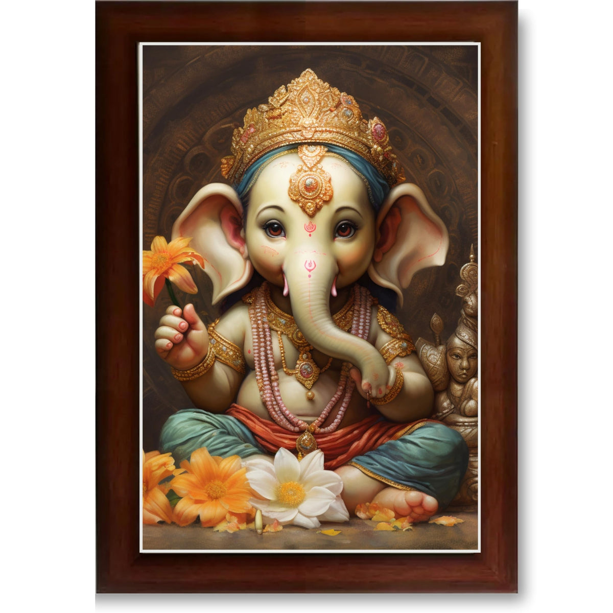 CRAFT QUEST Lord Ganesha Ganpati ji Abstract Modern Wall Painting With Frame For Home and Office Décor