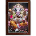 CRAFT QUEST Lord Ganesha Ganesh ji Art Framed Wall Painting With Frame For Home and Pooja,Office Décor Items
