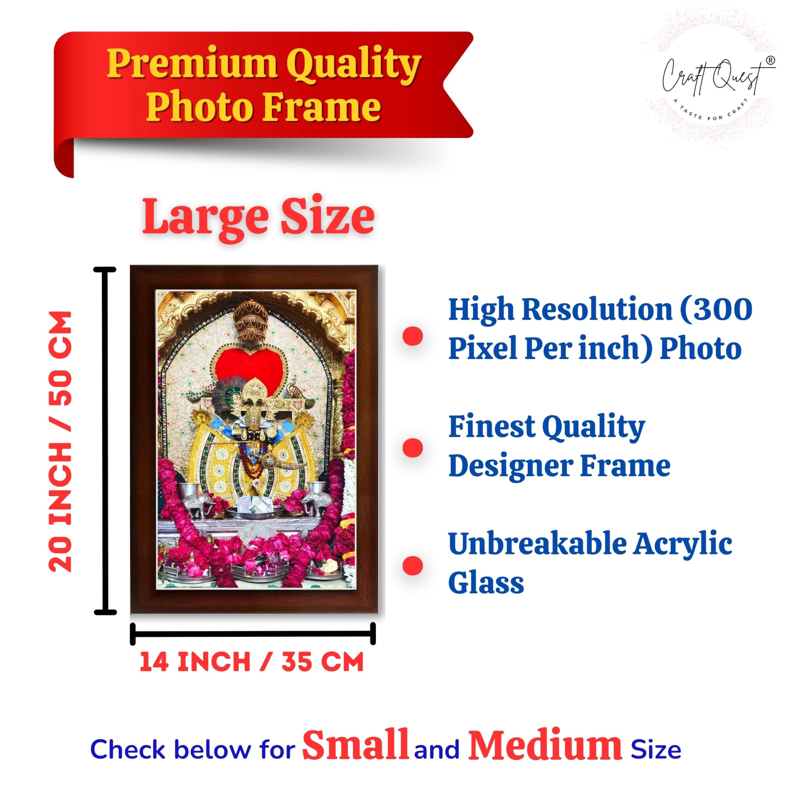 CRAFT QUEST Shree Sanwaliya Seth Shringaar Darshan Religious Photo Frame