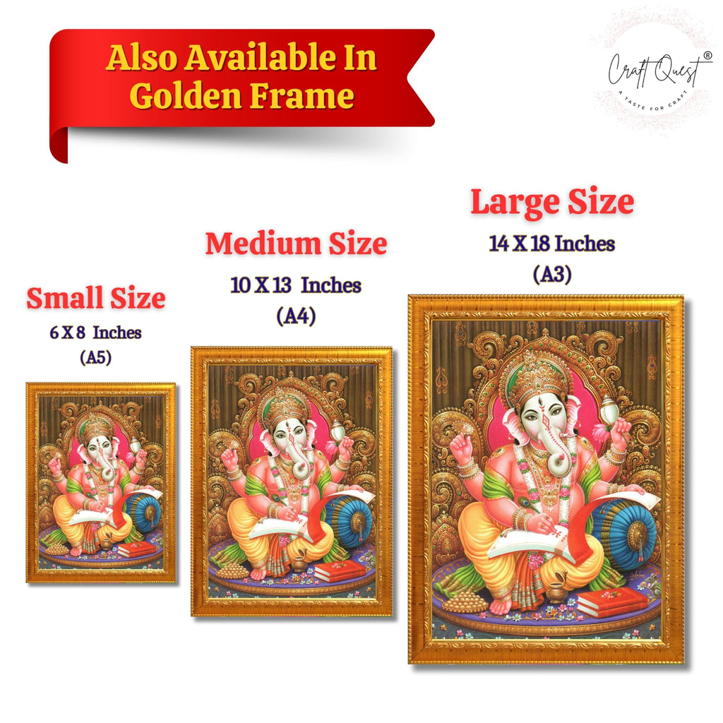 CRAFT QUEST Lord Ganesh Ganpati ji Modern Wall Painting With Frame For Home and Office Decor